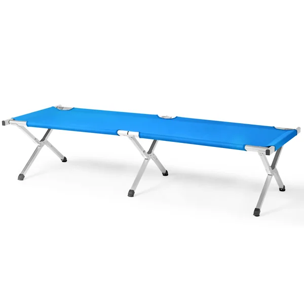 Portable Folding Camping Cot with Carrying Bag Army Blue view 3