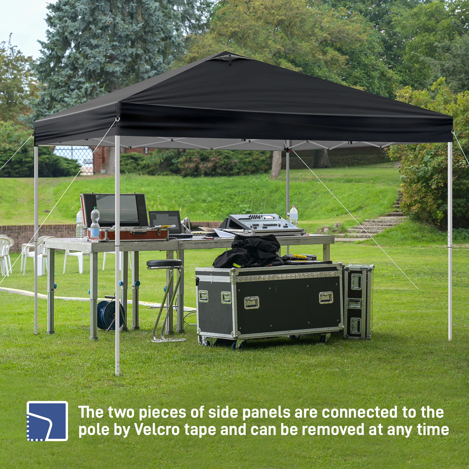 10x10FT pop up Canopy Tent with 2 sidewalls, Outdoor Canopy Tent for Parties view 13