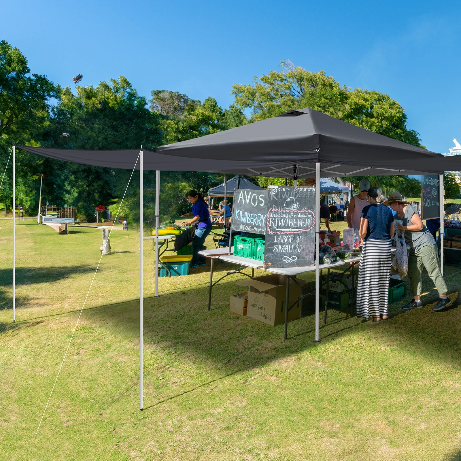 10x10FT pop up Canopy Tent with 2 sidewalls, Outdoor Canopy Tent for Parties view 20