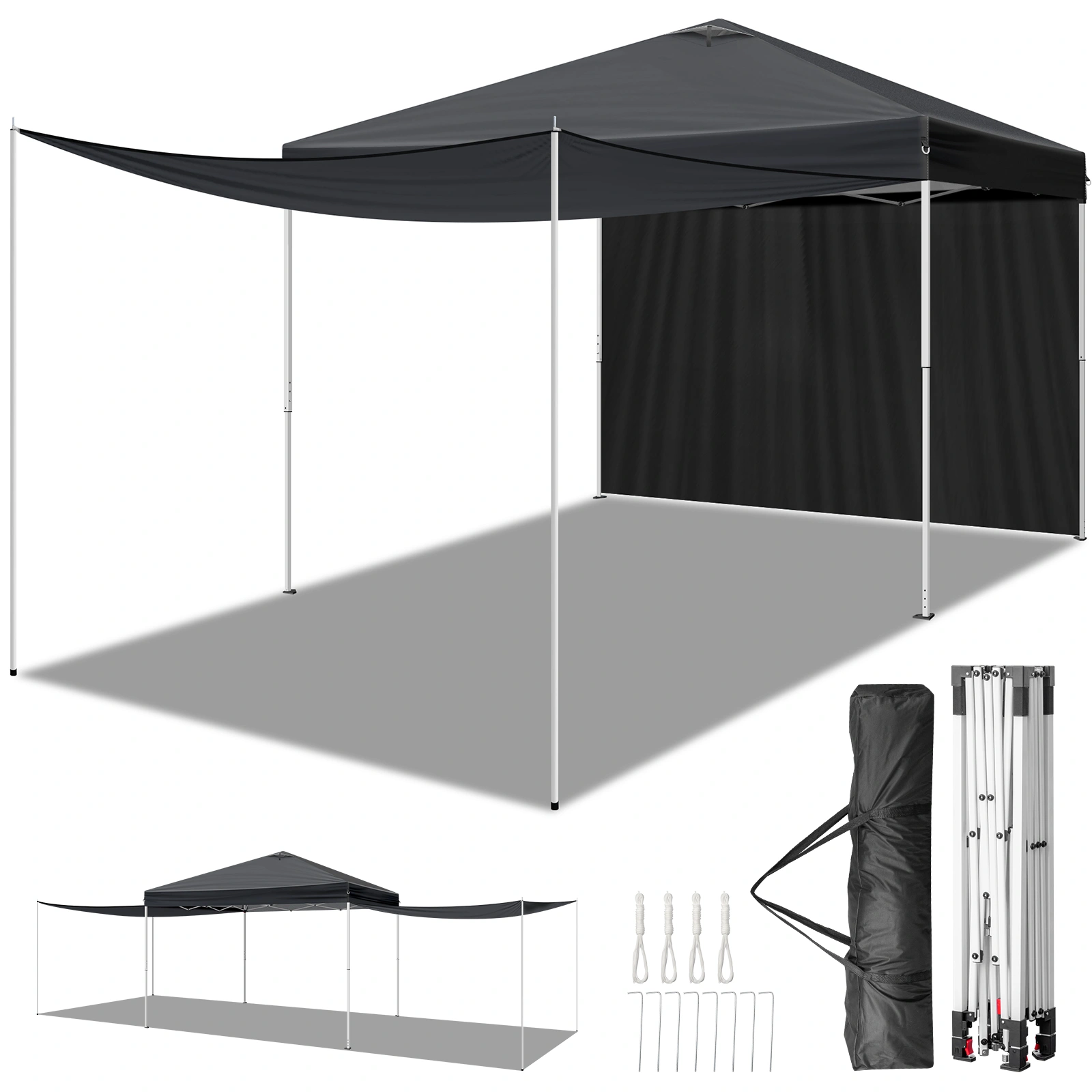 10x10FT pop up Canopy Tent with 2 sidewalls, Outdoor Canopy Tent for Parties view 3