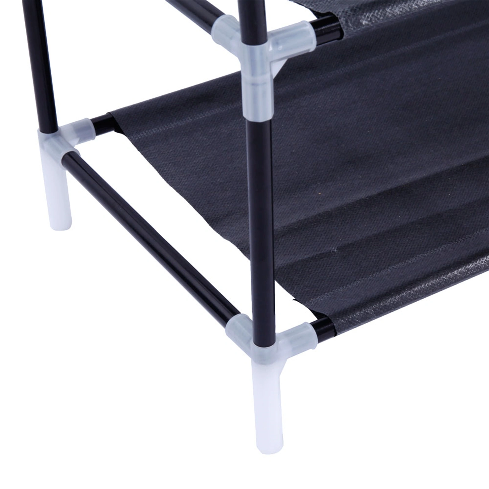 5-Tier Non-Woven Fabric Shoe Rack with Handle, Easy Assembly, Space-Saving Shoe Organizer, Black view 5