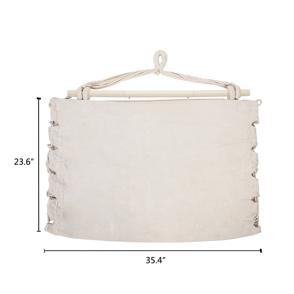 Distinctive Cotton Canvas Hanging Rope Chair with Pillows Beige view 16