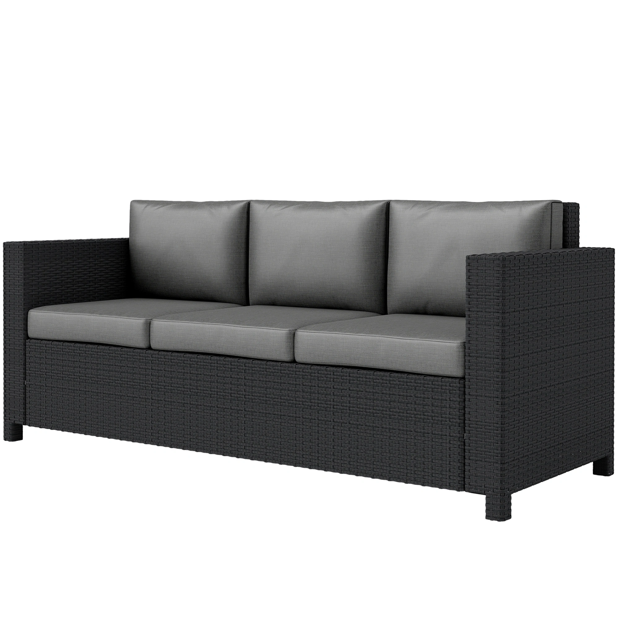 Patio Furniture Set 5 Piece Outdoor Rattan Wicker Sofa Chair Cushion Garden Court Seating