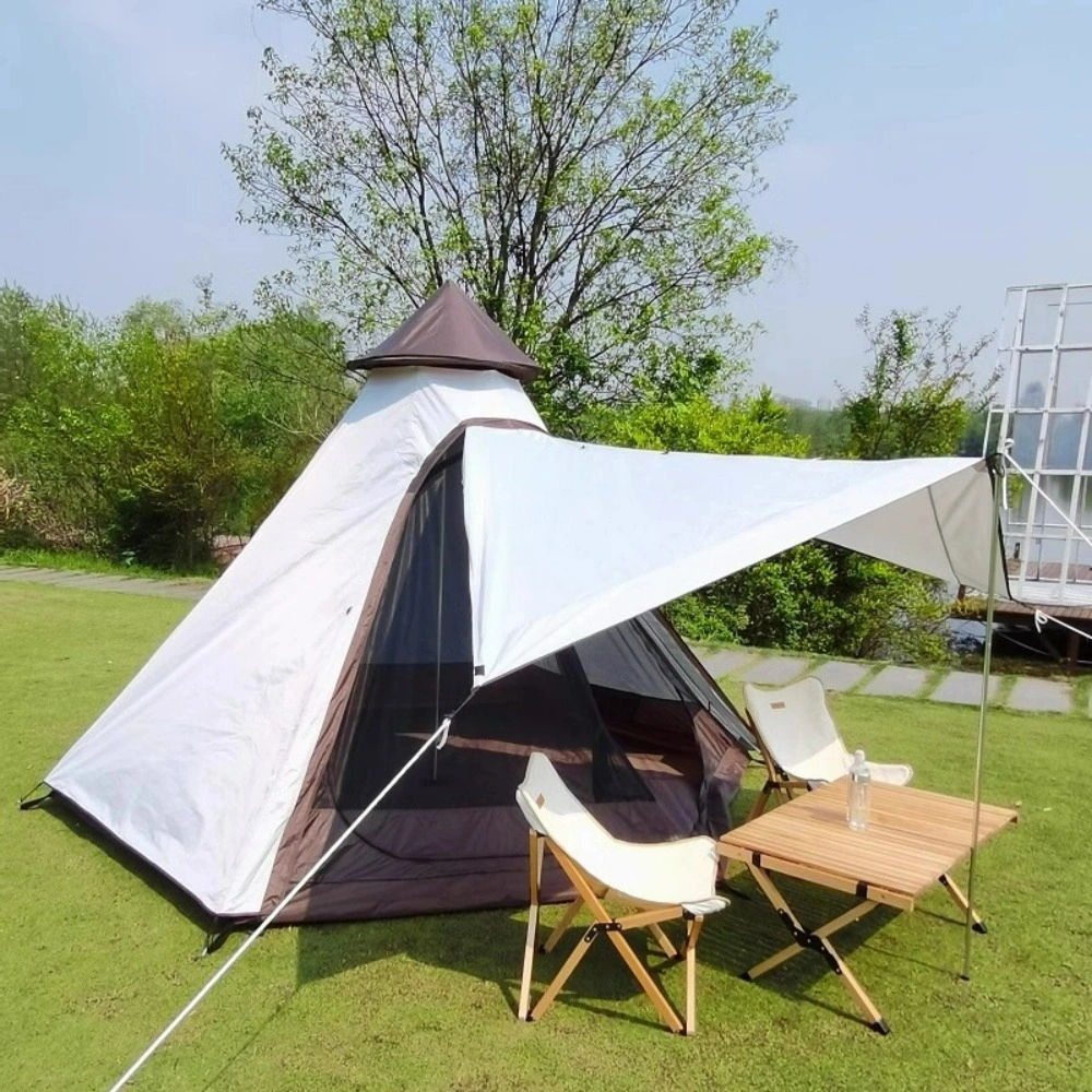 3-4 Person Double Layer Indian Pyramid Tent Camping Shelter Outdoor Adventure view 3