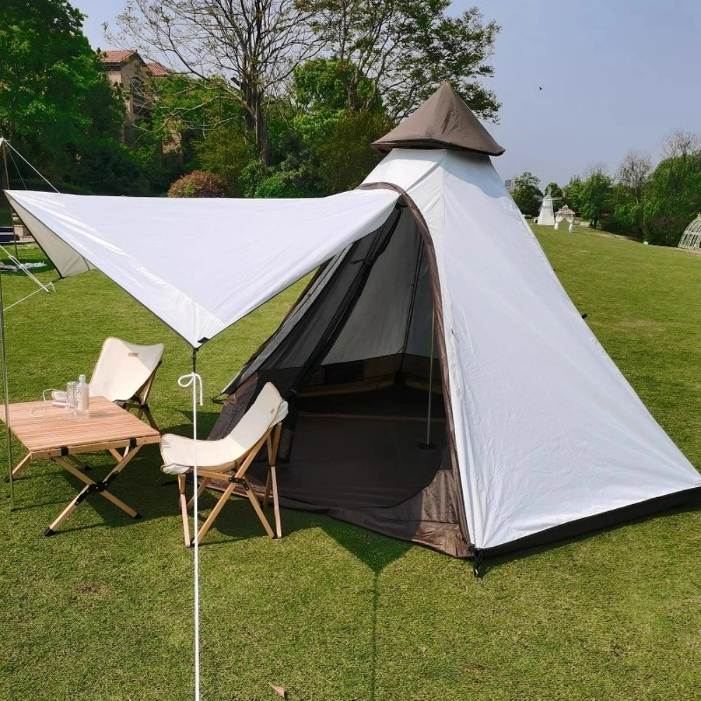 3-4 Person Double Layer Indian Pyramid Tent Camping Shelter Outdoor Adventure view 4