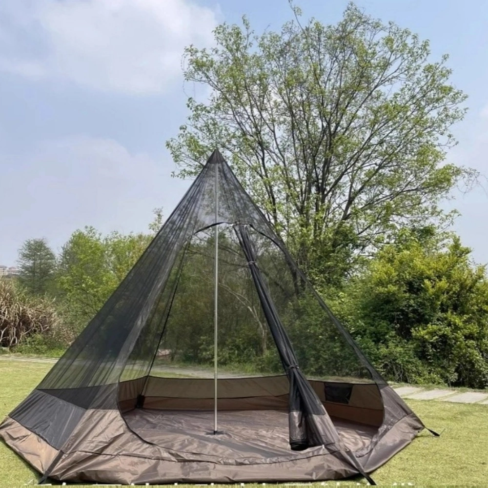 3-4 Person Double Layer Indian Pyramid Tent Camping Shelter Outdoor Adventure view 5