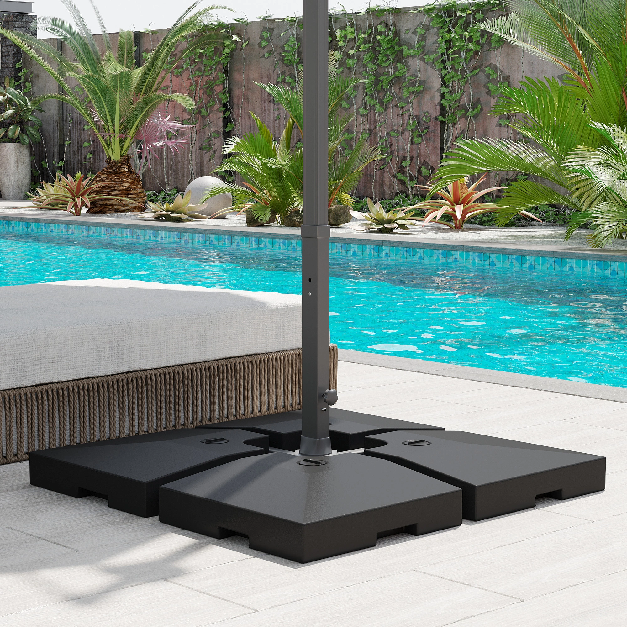 Outdoor Umbrella Base Stand, Heavy Duty Patio Umbrella Weight Base, Portable Garden Table Umbrella Holder for Outdoor Deck Yard (Base Only)