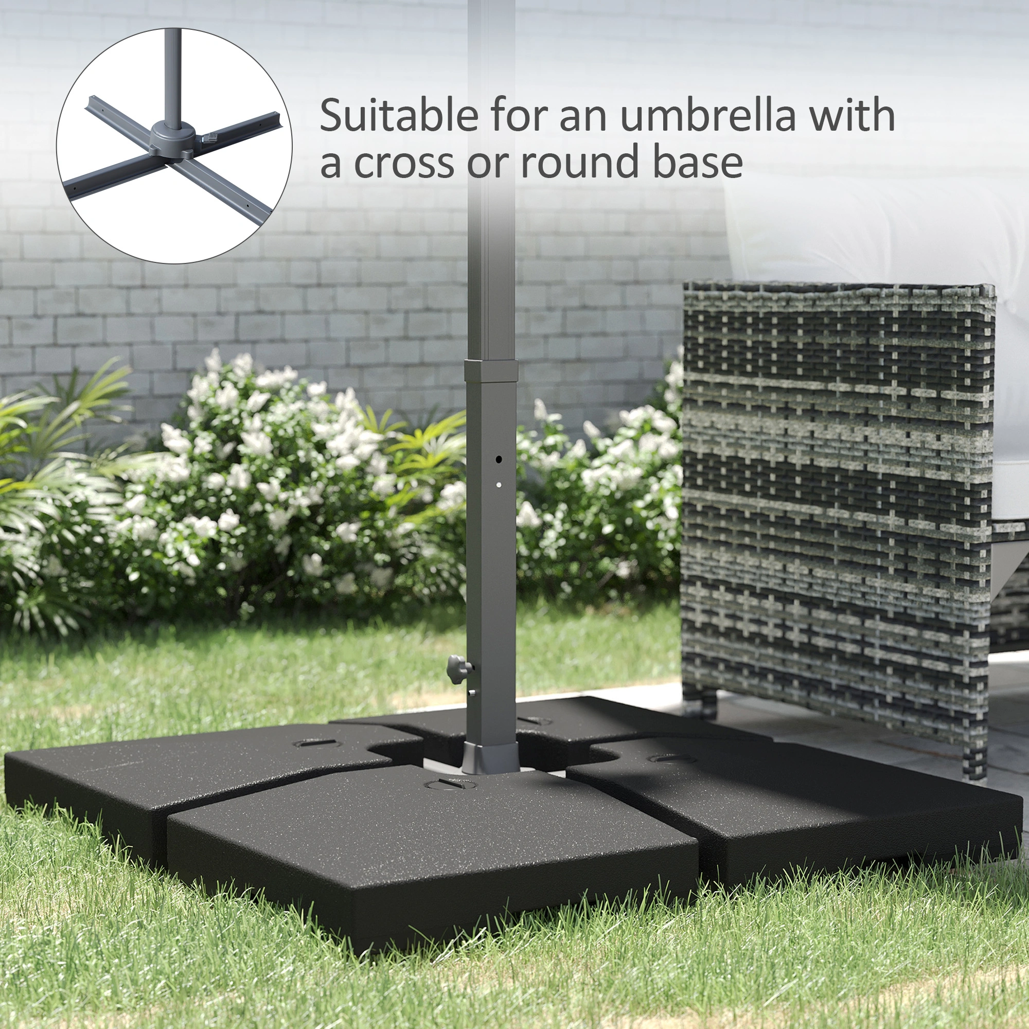 Outdoor Umbrella Base Stand, Heavy Duty Patio Umbrella Weight Base, Portable Garden Table Umbrella Holder for Outdoor Deck Yard (Base Only) view 6