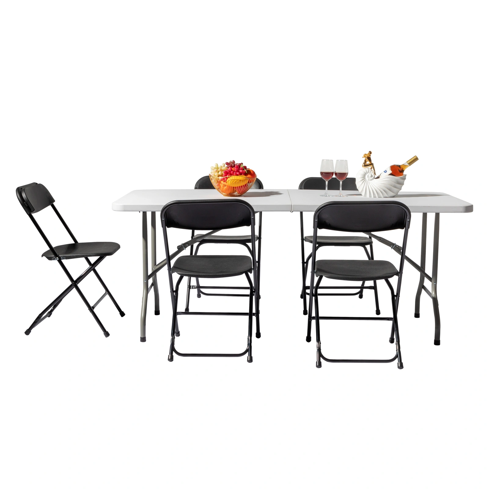 6' Folding Table Portable Plastic Indoor Outdoor Picnic Party Dining Camping Tables view 108