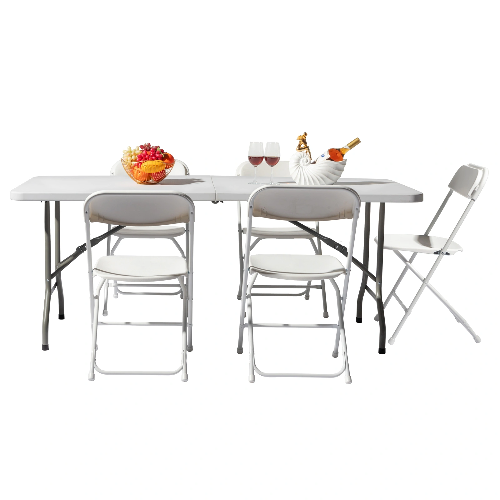 6' Folding Table Portable Plastic Indoor Outdoor Picnic Party Dining Camping Tables view 11