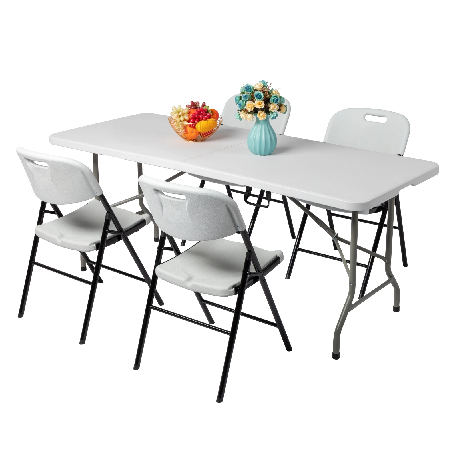 6' Folding Table Portable Plastic Indoor Outdoor Picnic Party Dining Camping Tables view 111