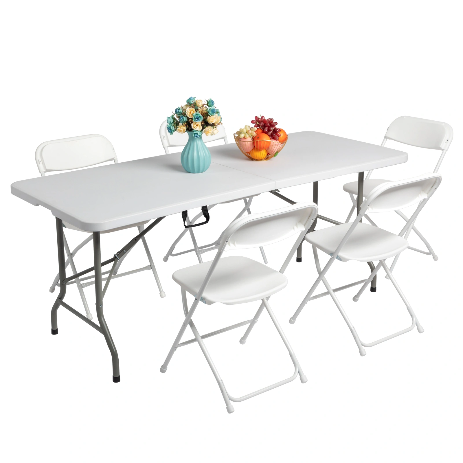 6' Folding Table Portable Plastic Indoor Outdoor Picnic Party Dining Camping Tables view 12