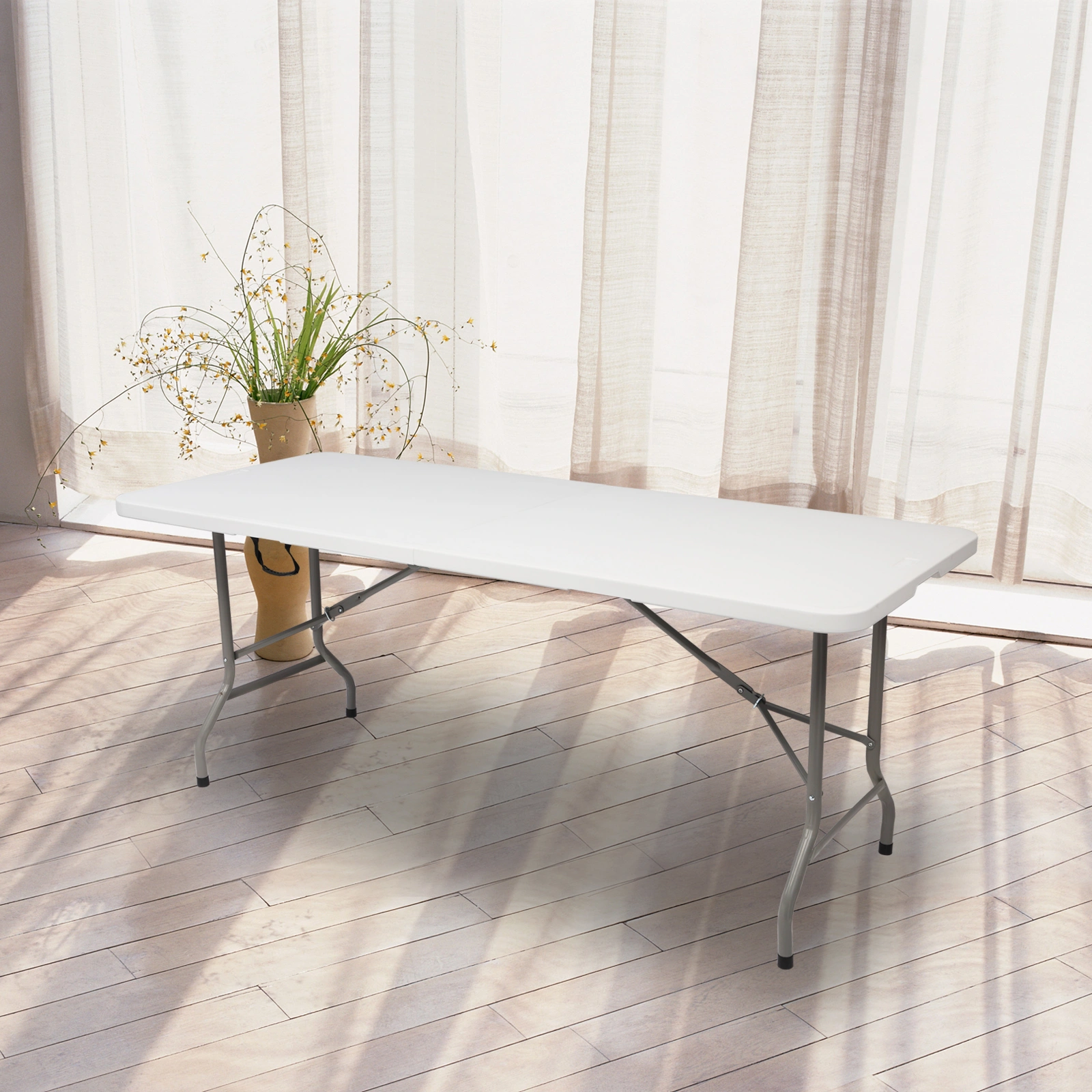 6' Folding Table Portable Plastic Indoor Outdoor Picnic Party Dining Camping Tables view 21