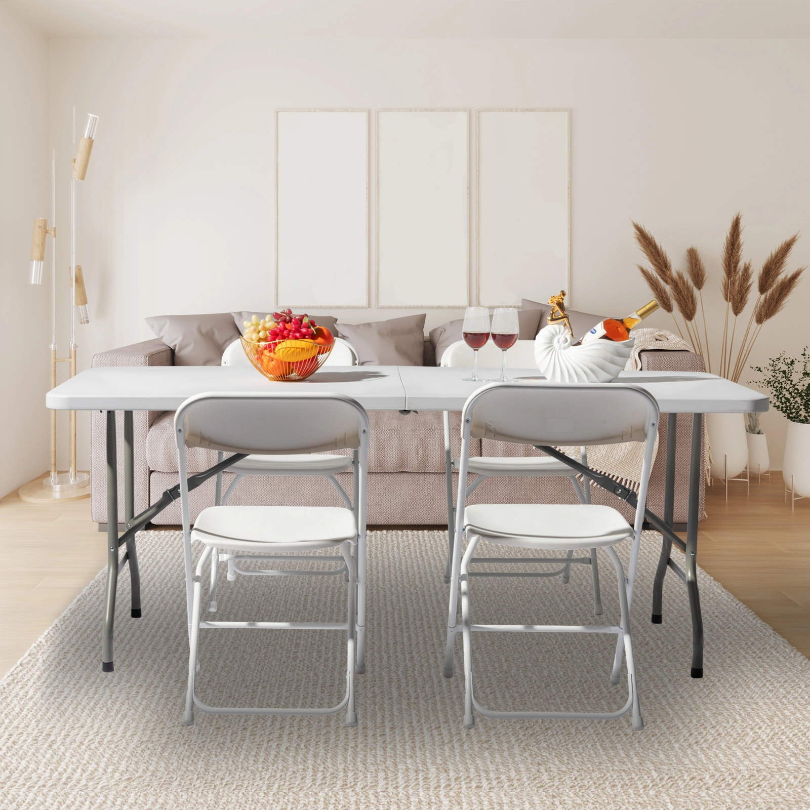6' Folding Table Portable Plastic Indoor Outdoor Picnic Party Dining Camping Tables view 29