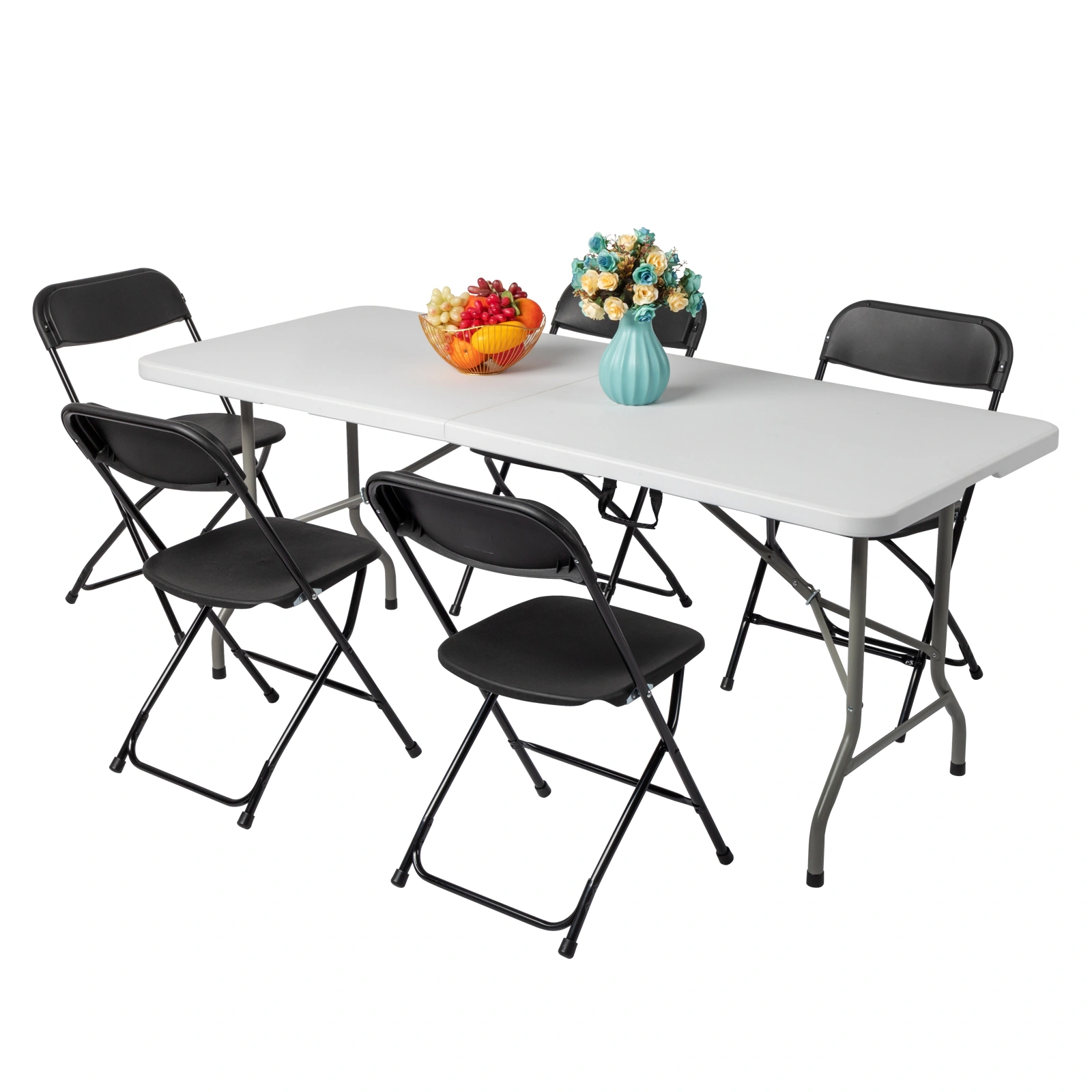 6' Folding Table Portable Plastic Indoor Outdoor Picnic Party Dining Camping Tables view 51