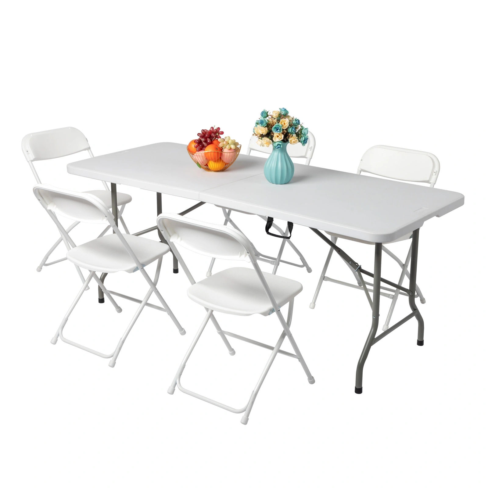 6' Folding Table Portable Plastic Indoor Outdoor Picnic Party Dining Camping Tables view 53