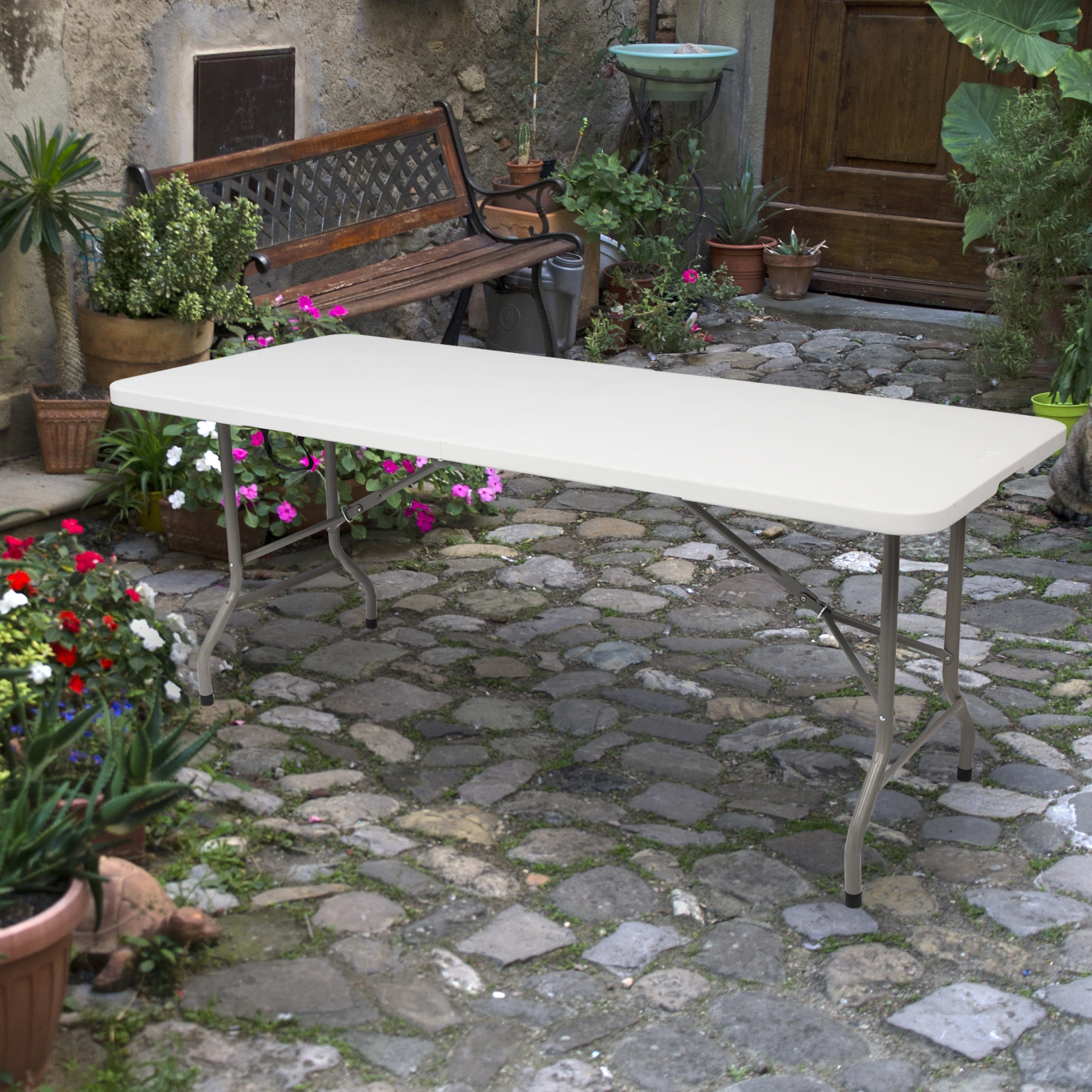 6' Folding Table Portable Plastic Indoor Outdoor Picnic Party Dining Camping Tables view 78