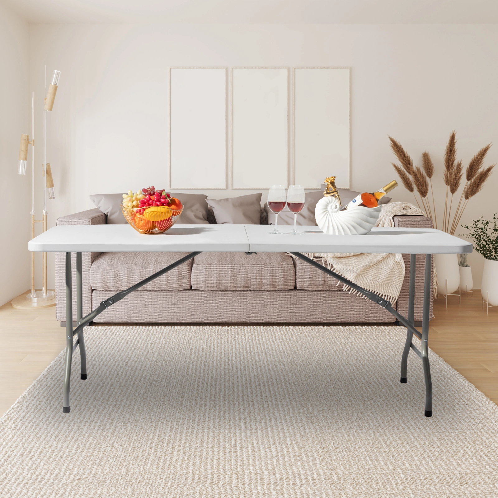 6' Folding Table Portable Plastic Indoor Outdoor Picnic Party Dining Camping Tables view 81