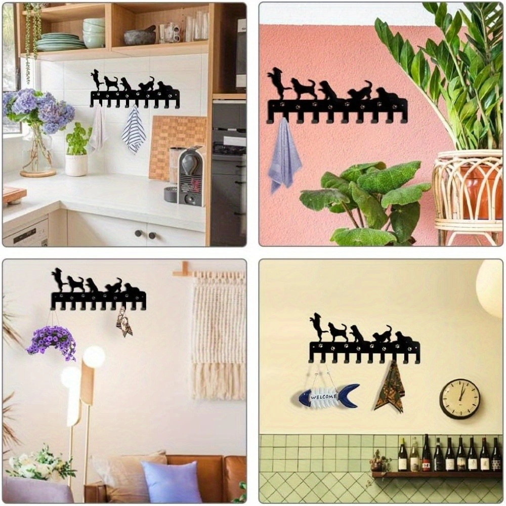 CIFbuy Dog-Themed Metal Key Holder & Animal-Inspired Wall Hook - Space-Saving Home Storage Solution for Hats, Coats & Accessories(TikTok/temu self-pickup orders)