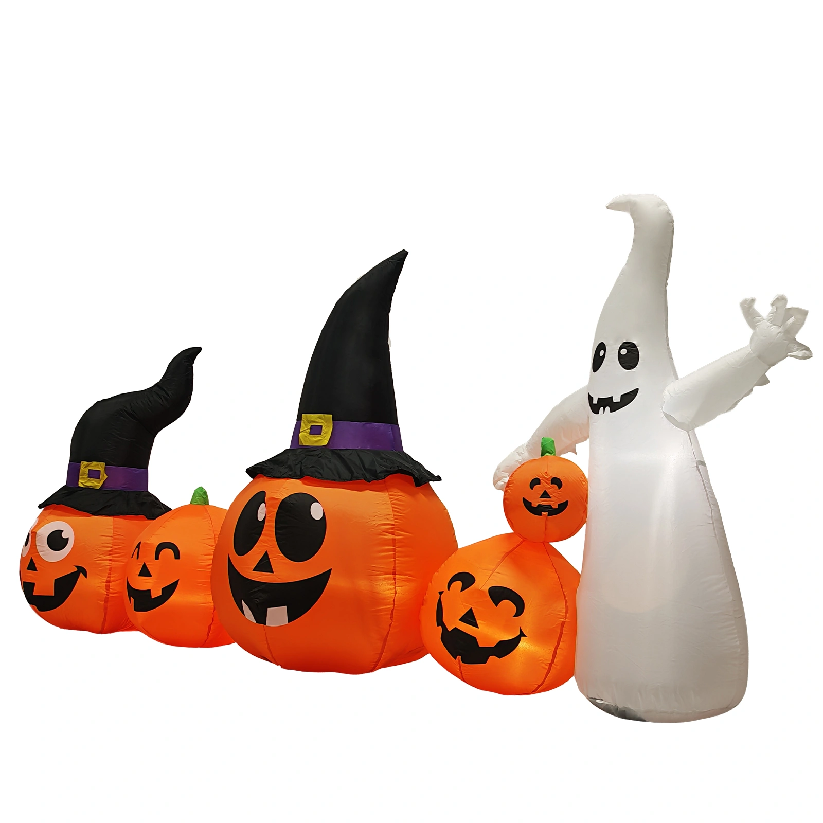 8FT Long Halloween Inflatables Pumpkins Ghost Outdoor Decorations, Blow Up Yard Decoration with Built-in LEDs Lighted for Lawn Garden Outside Indoor Decor view 2