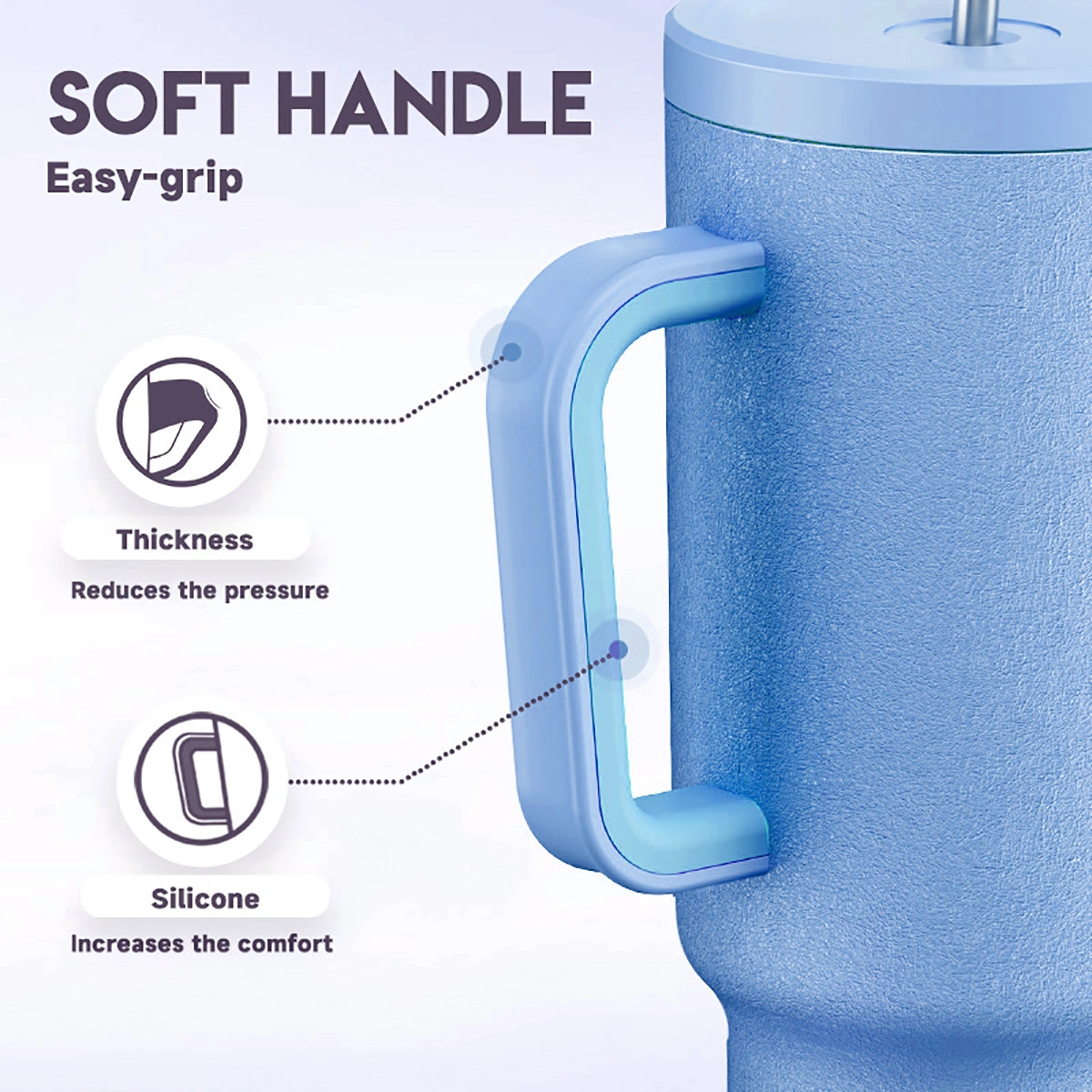 20oz Extra Large Travel Mug Double Wall Vacuum Insulated - Leak Proof Thermal Coffee Cup with Non Slip Grip, Keeps Hot Cold Drinks for Work, Outdoor, Camping, Road Trip, Travel Hiking view 4