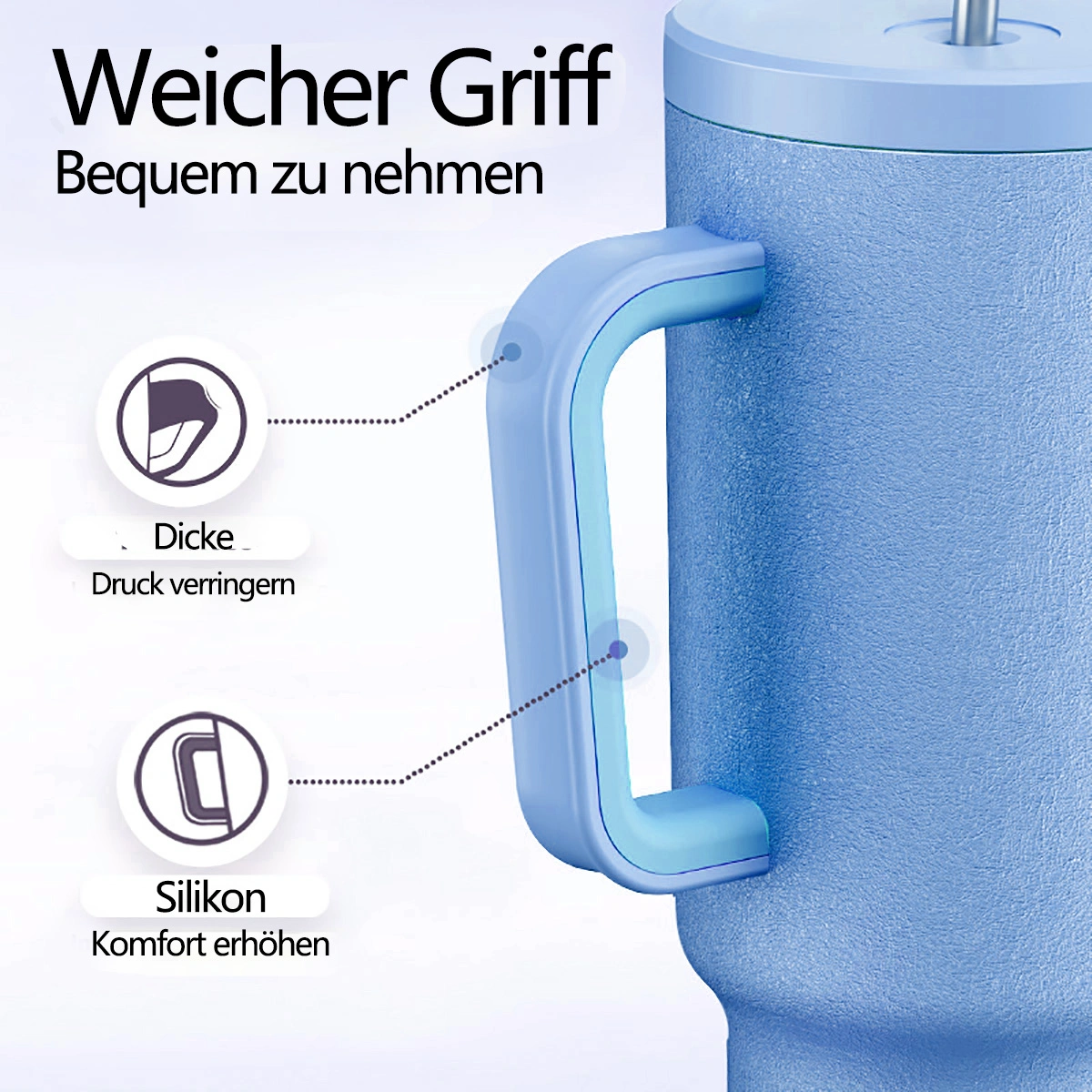 20oz Extra Large Travel Mug Double Wall Vacuum Insulated - Leak Proof Thermal Coffee Cup with Non Slip Grip, Keeps Hot Cold Drinks for Work, Outdoor, Camping, Road Trip, Travel Hiking view 5
