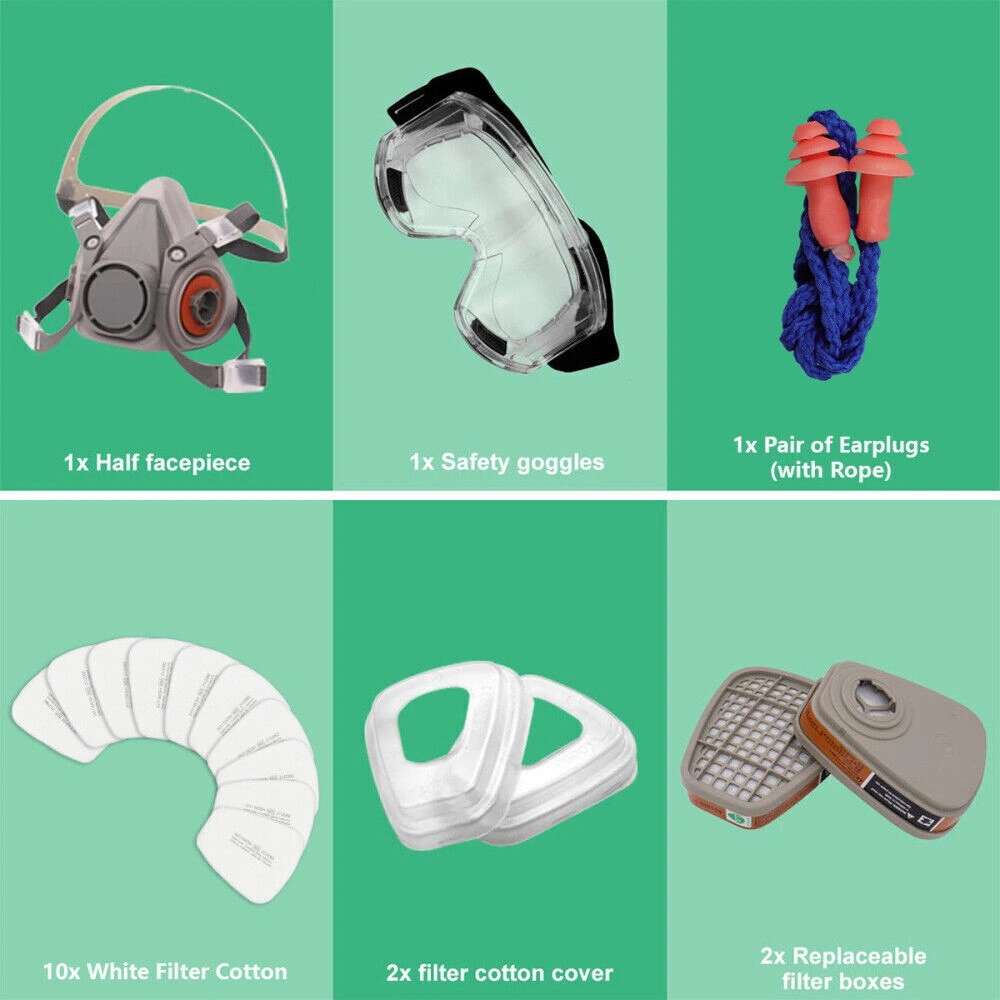 17 in 1 Full Face Respirator Mask, 6200 Gas Mask with Filter, Chemical Spray Facepiece for Painting Protection view 4
