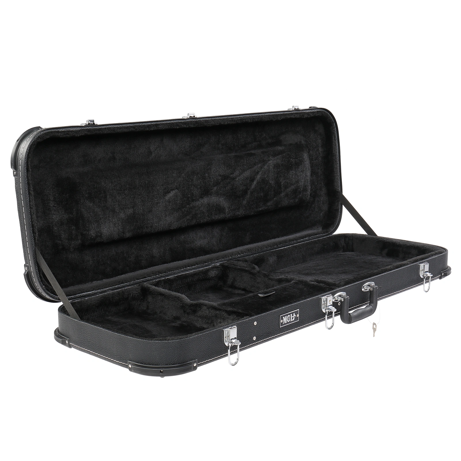 Electric Guitar Square Hard Case with Protective Sleeve Fits ST TL Burning fire 170 Style Electric Guitar Blac view 10