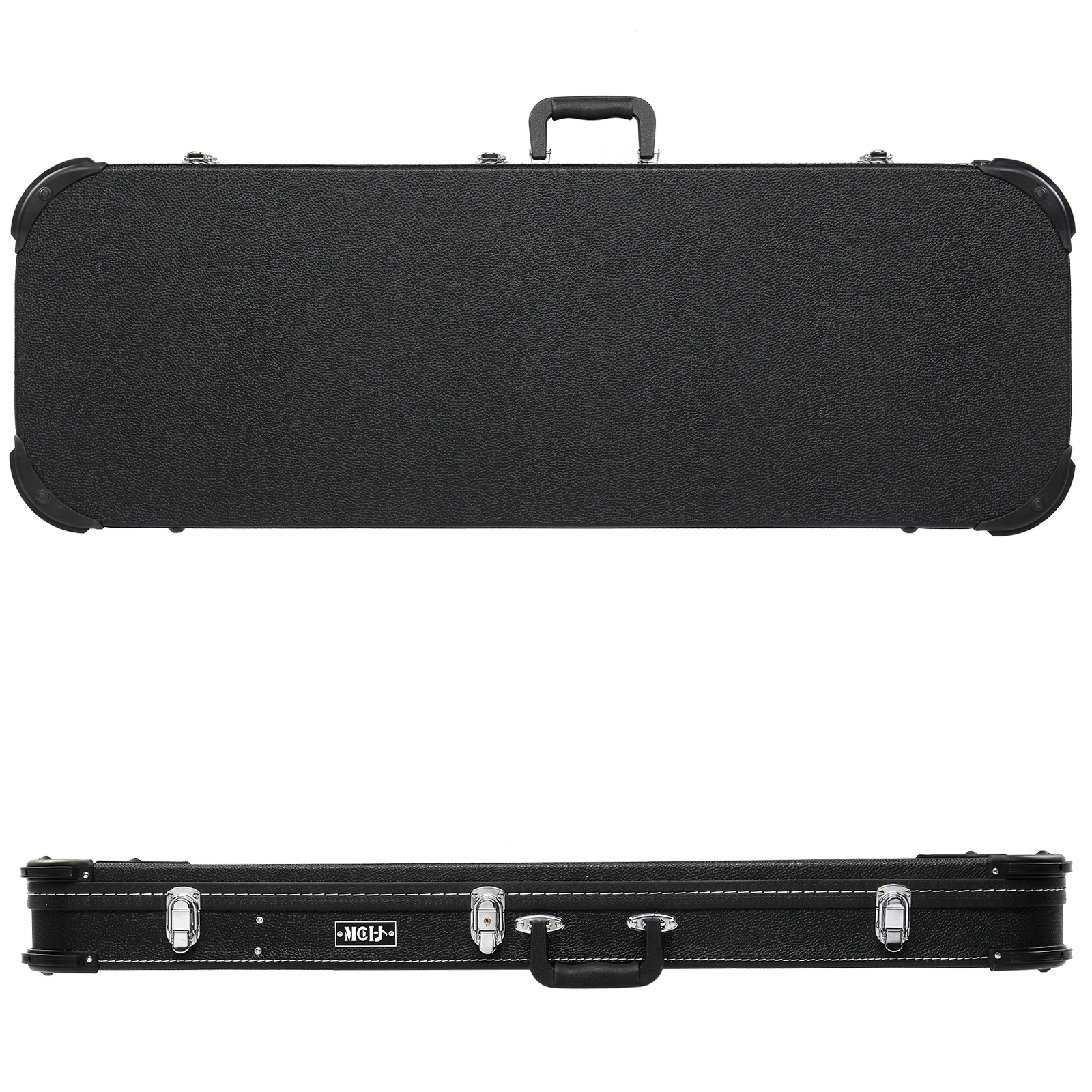 Electric Guitar Square Hard Case with Protective Sleeve Fits ST TL Burning fire 170 Style Electric Guitar Blac view 13