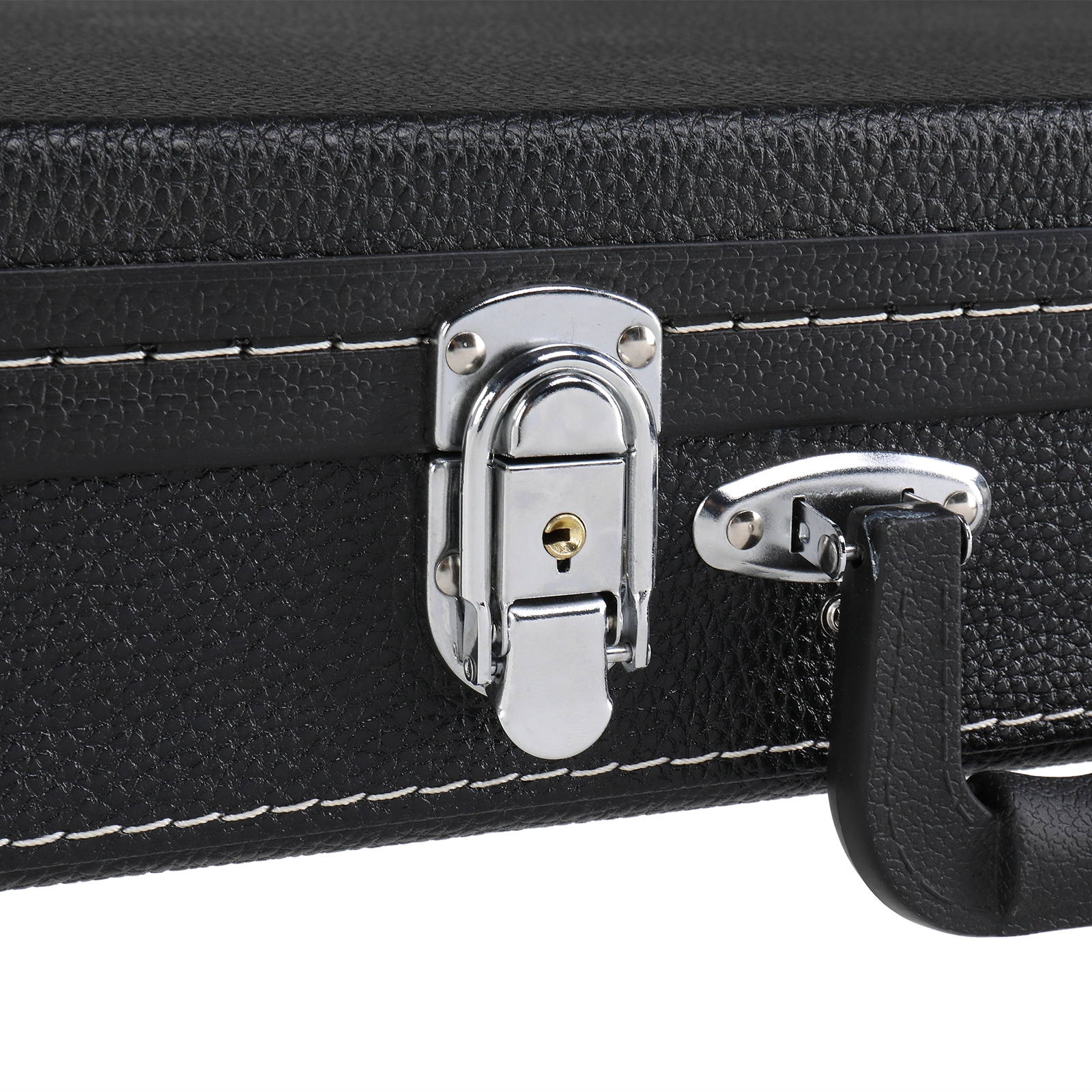 Electric Guitar Square Hard Case with Protective Sleeve Fits ST TL Burning fire 170 Style Electric Guitar Blac view 17