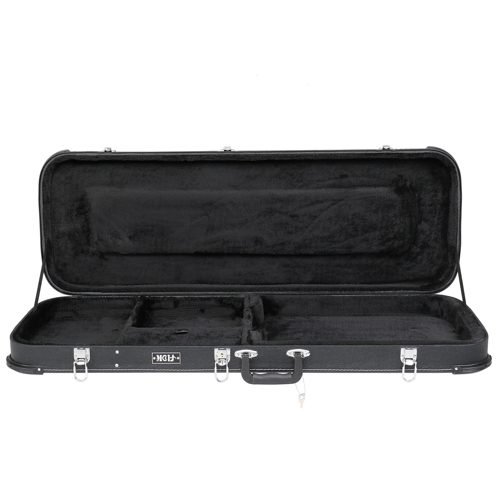 Electric Guitar Square Hard Case with Protective Sleeve Fits ST TL Burning fire 170 Style Electric Guitar Blac view 7
