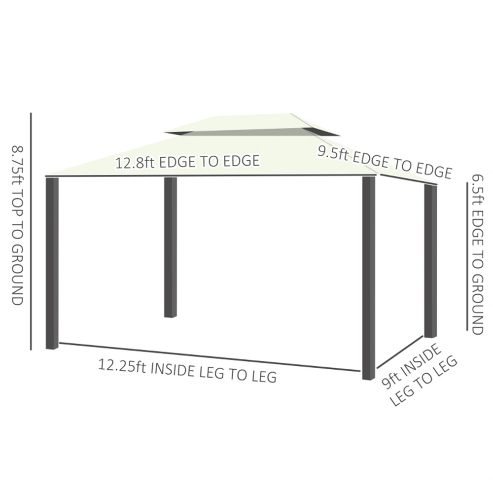 Heavy-Duty Outdoor Gazebo Canopy Tent, Waterproof Party Shelter