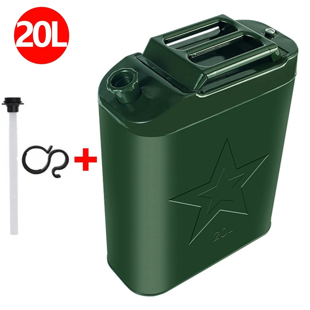 20L Metal Jerry Can Fuel Container with Flexy Spout, Heavy Duty Gasoline Diesel Oil Tank for Car Storage view 3
