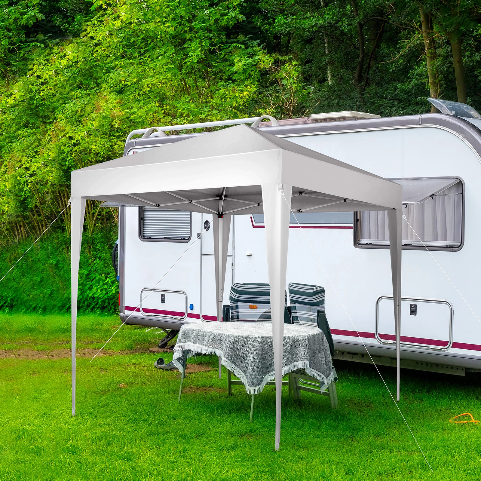 6.5x6.5ft Pop Up Canopy Tent, White Easy Up Gazebo Canopy, Foldable Portable Outdoor Gazebo with Carry Bag for Camping Patio Beach view 12