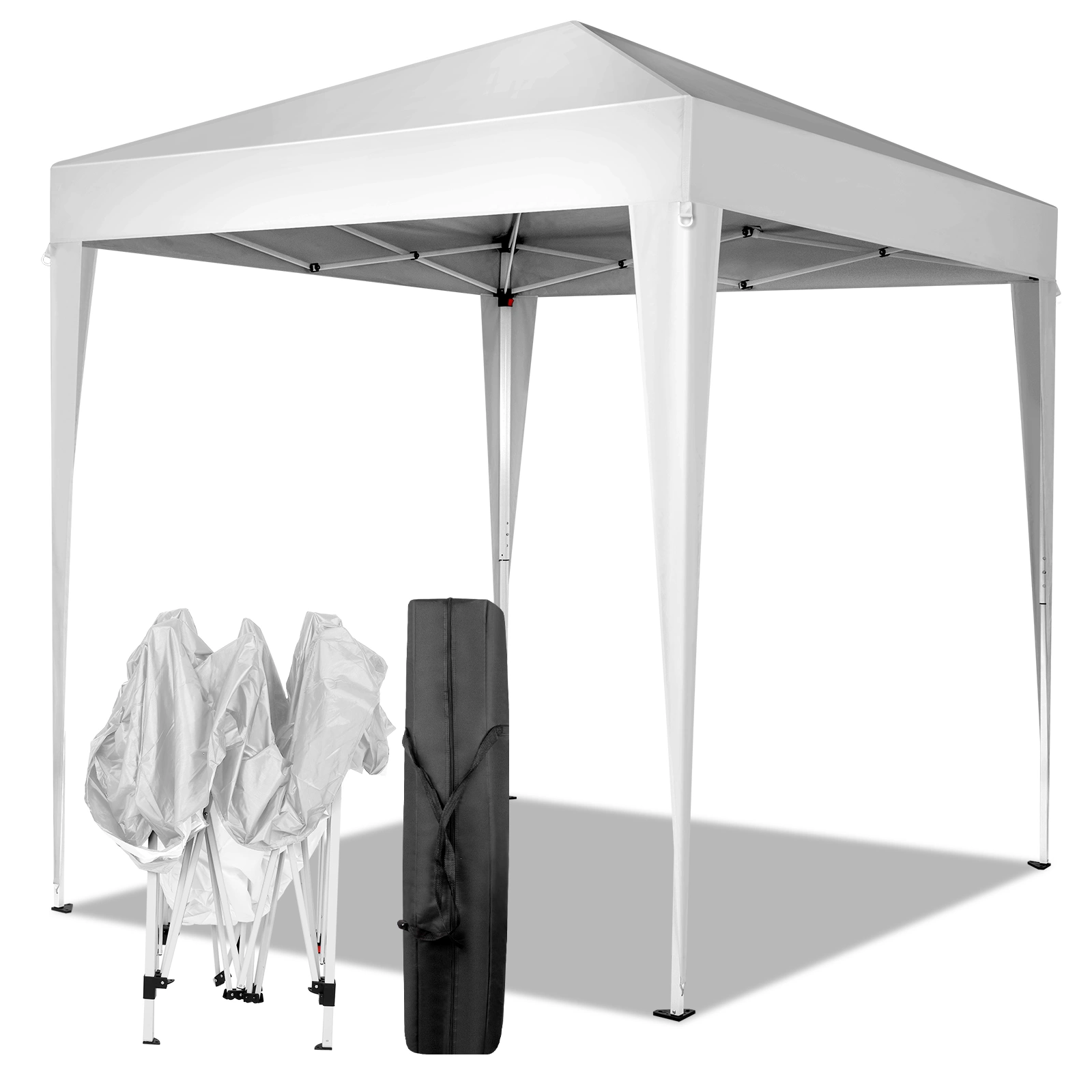 6.5x6.5ft Pop Up Canopy Tent, White Easy Up Gazebo Canopy, Foldable Portable Outdoor Gazebo with Carry Bag for Camping Patio Beach view 18