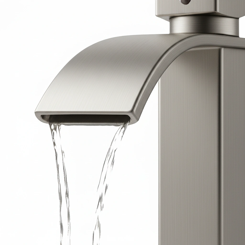 Brushed Nickel Single Handle Bathroom Faucet, Stainless Steel Lavatory Faucet, Single Hole Mount, Model TP view 2