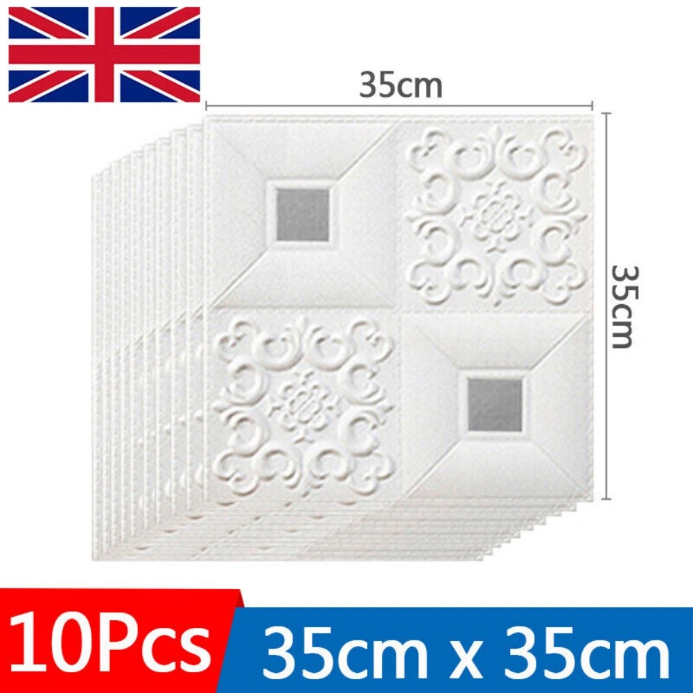 10Pcs 3D Brick Wall Stickers - Self-Adhesive Waterproof Foam Tiles, Soft Decorative Panel Decals for Home