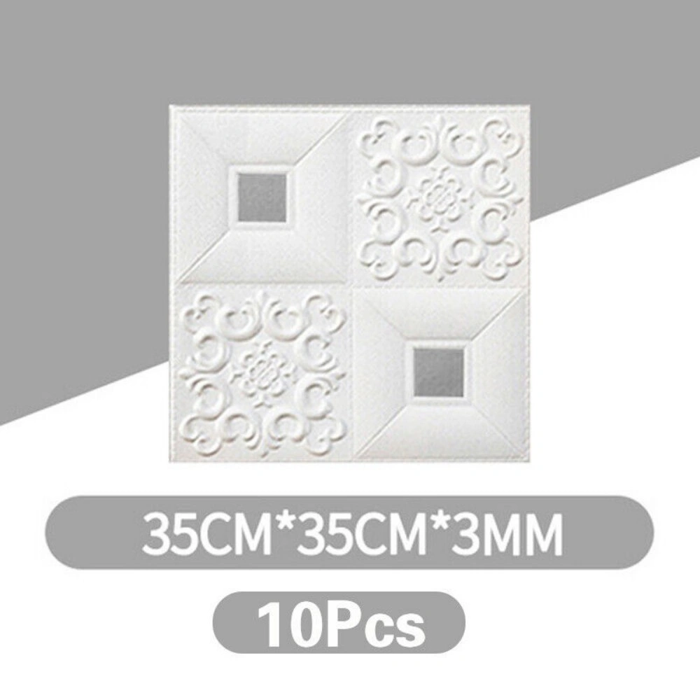 10Pcs 3D Brick Wall Stickers - Self-Adhesive Waterproof Foam Tiles, Soft Decorative Panel Decals for Home view 2