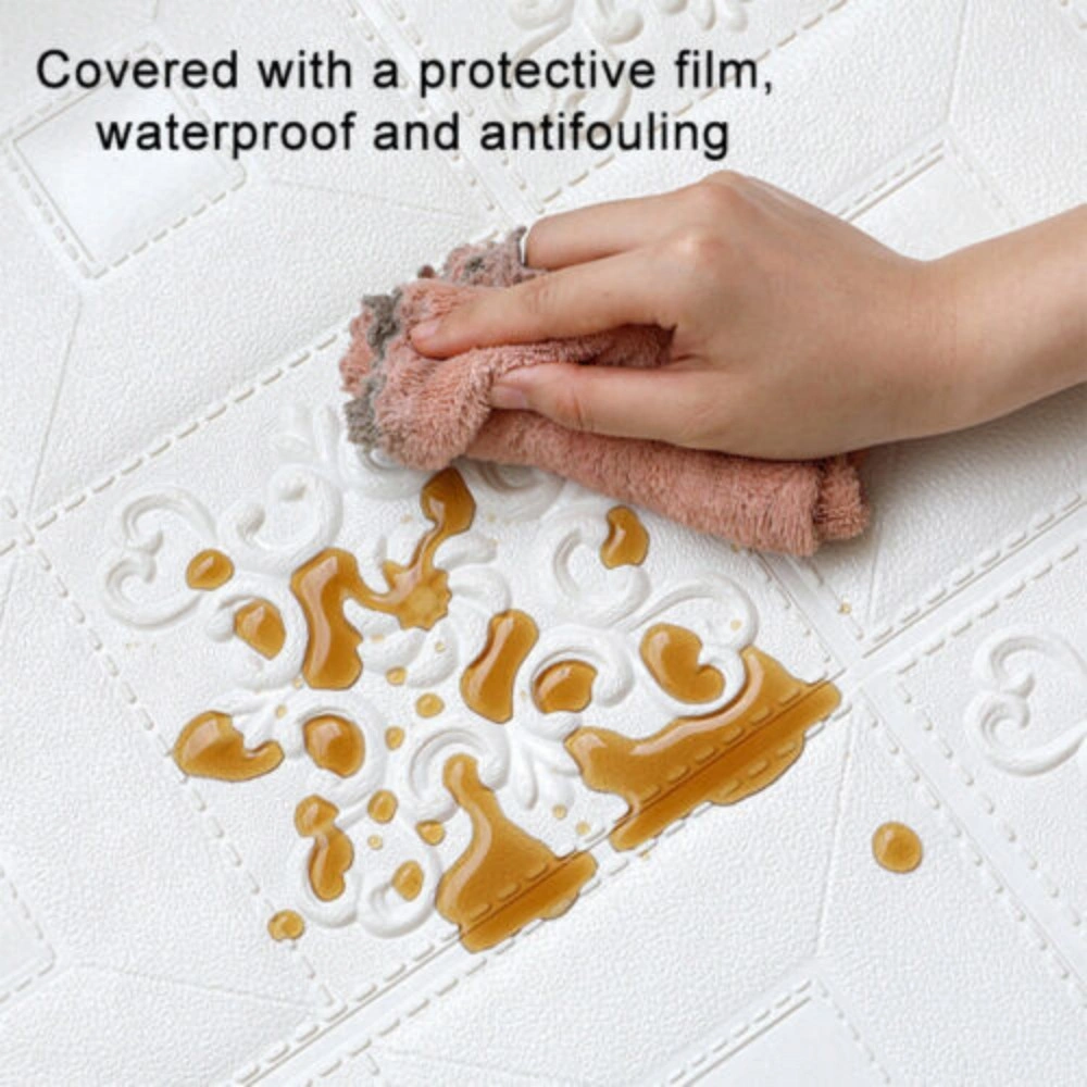 10Pcs 3D Brick Wall Stickers - Self-Adhesive Waterproof Foam Tiles, Soft Decorative Panel Decals for Home view 3