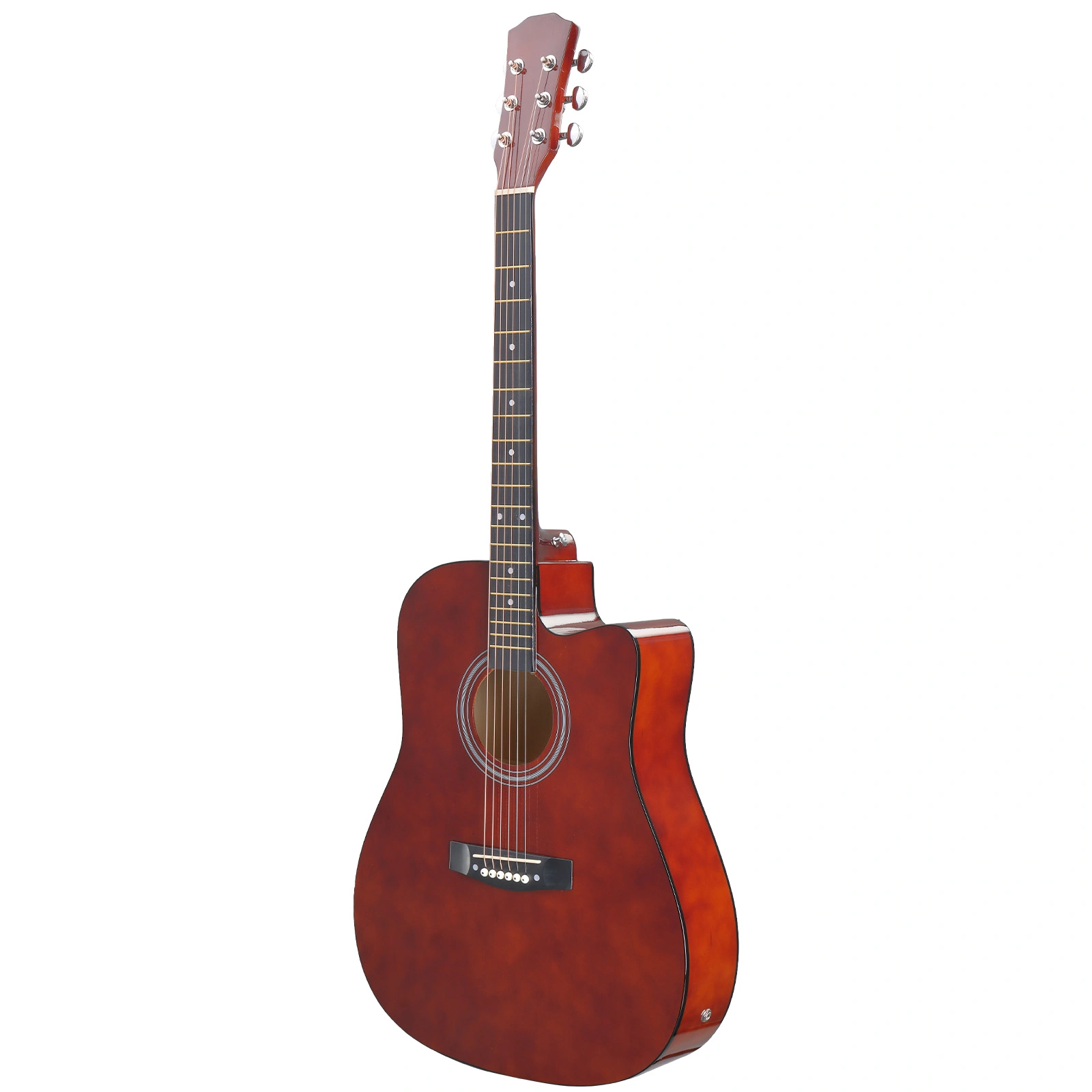 KMA104 41" Acoustic Electric Guitar Dreadnought Cutaway, Basswood Body, Built-in EQ, Coffee, Beginner Folk Guitar with Gig Bag