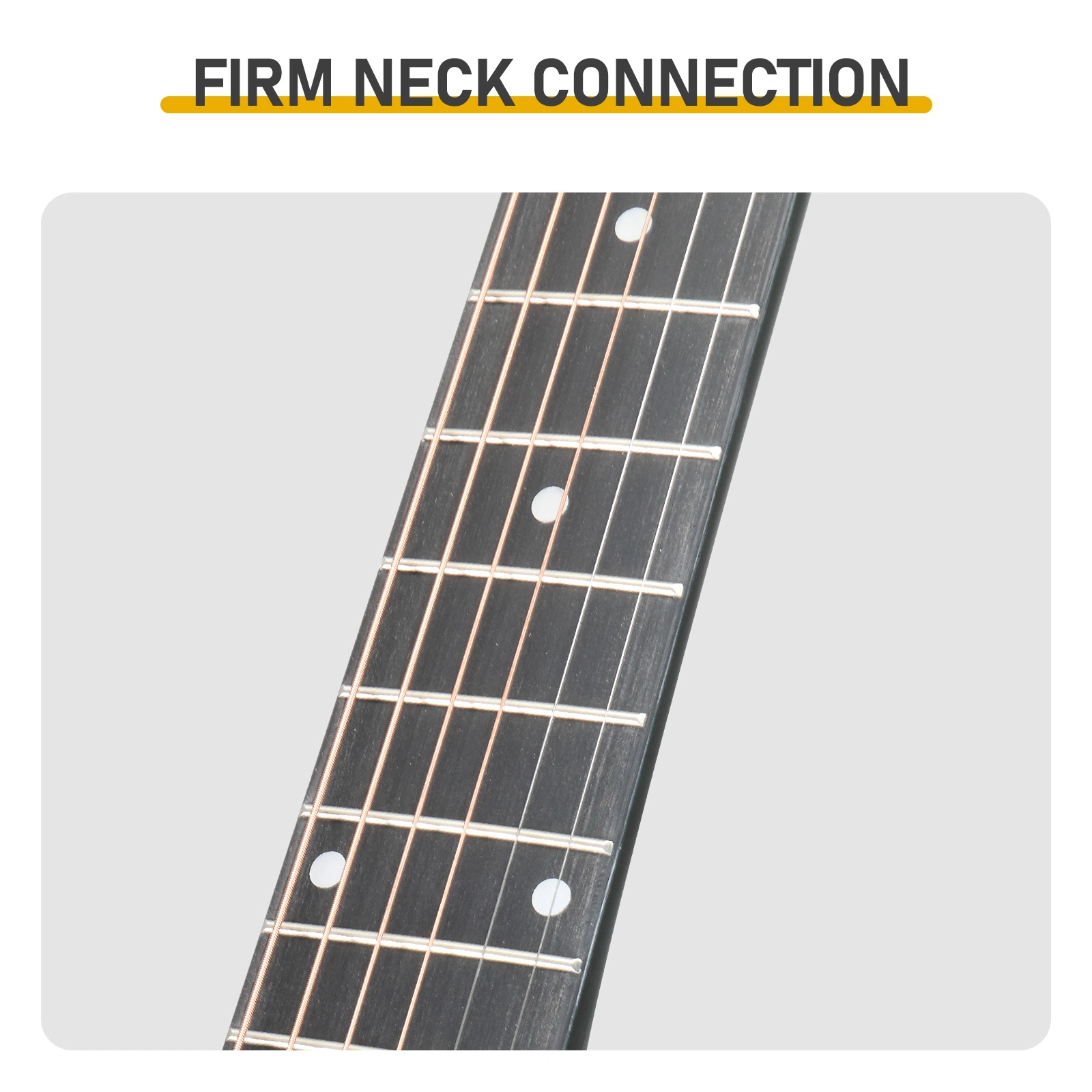KMA104 41" Acoustic Electric Guitar Dreadnought Cutaway, Basswood Body, Built-in EQ, Coffee, Beginner Folk Guitar with Gig Bag view 2
