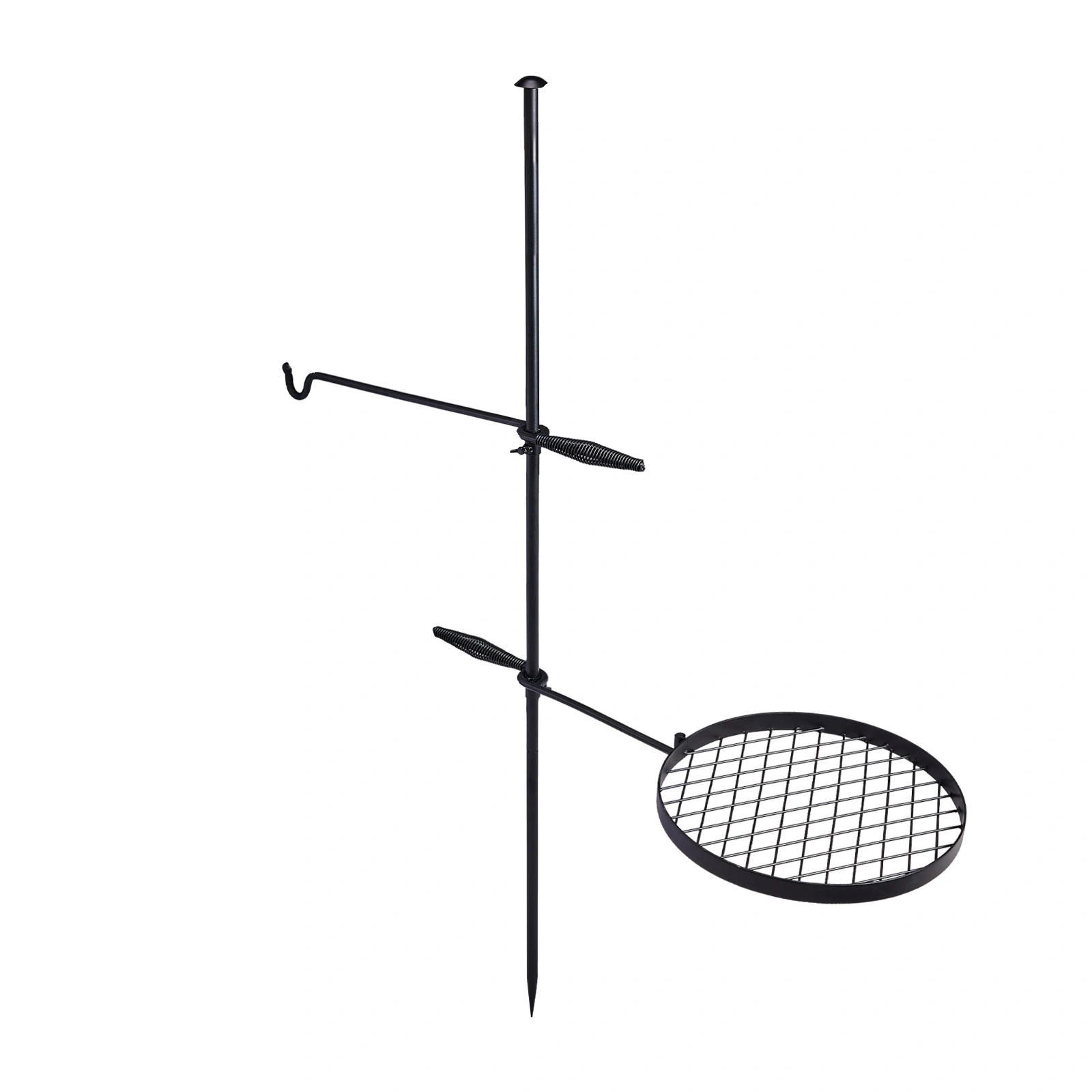 Swivel Campfire Grill, Height Adjustable Open Fire Cooking Grill with Rotating Grill Grate, Hanger Rod & Carry Bag, Portable Camping Campfire Grill, Black view 2
