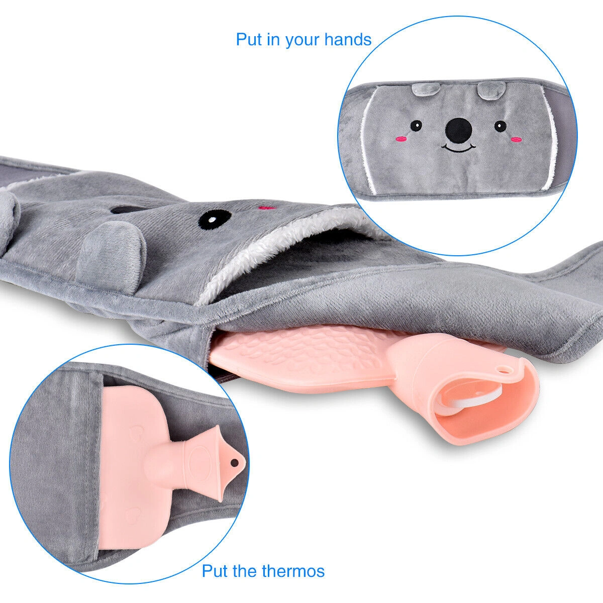 1000ml Hot Water Bottle Cover with Heat Pouch, Hip Warmer Bag, Waist Pouch view 5