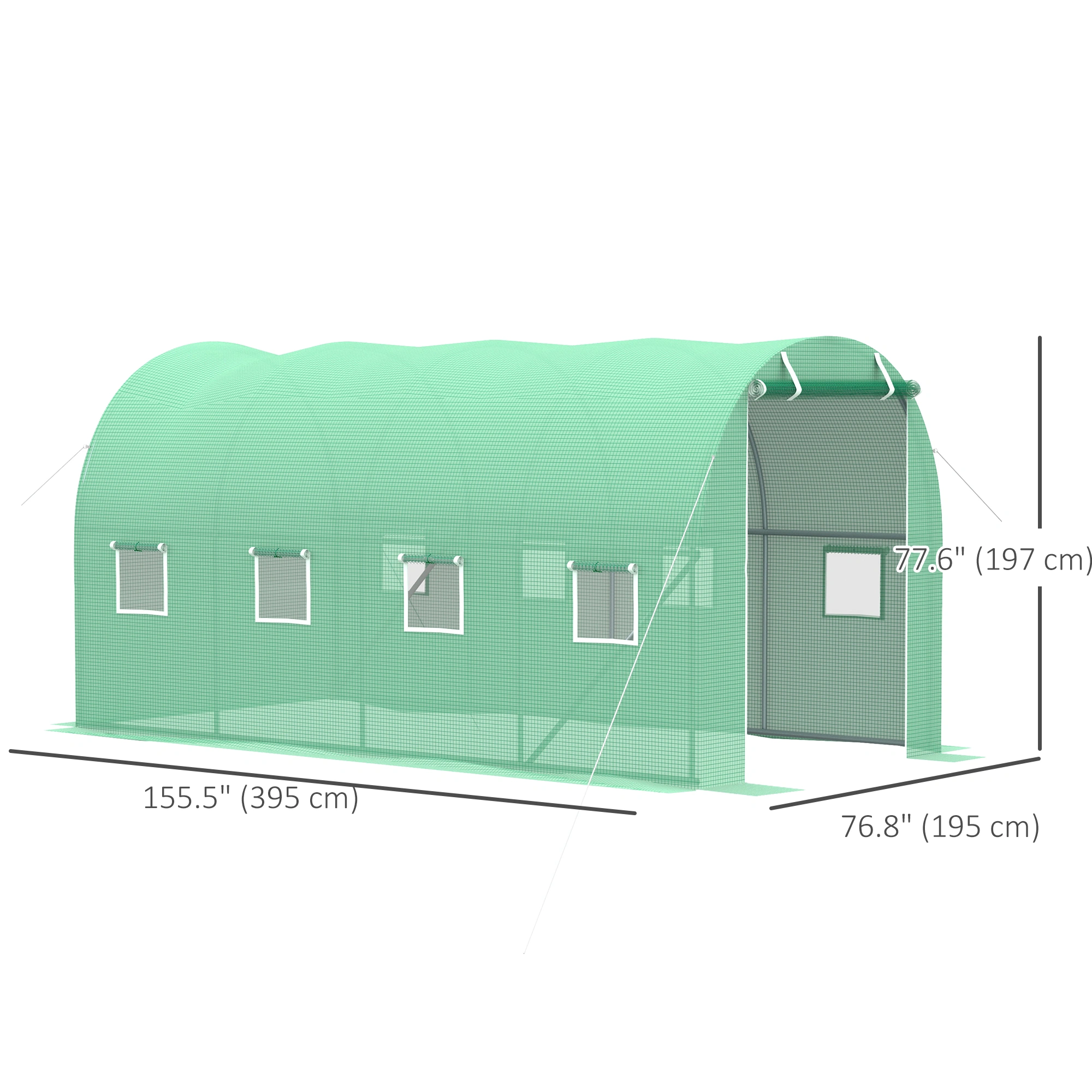 Walk-in Tunnel Greenhouse High Quality PE Cover Portable Metal Frame view 2