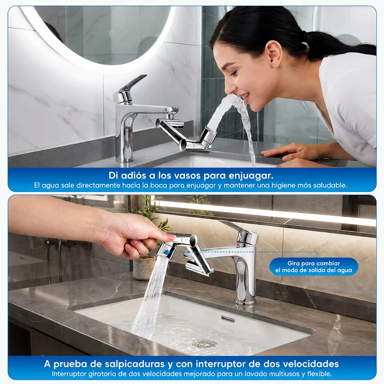 Faucet Extender 1440° Swivel, Brass Metal Robotic Arm Aerator, Dual-Mode Splashproof Water-Saving Tap Spr view 4