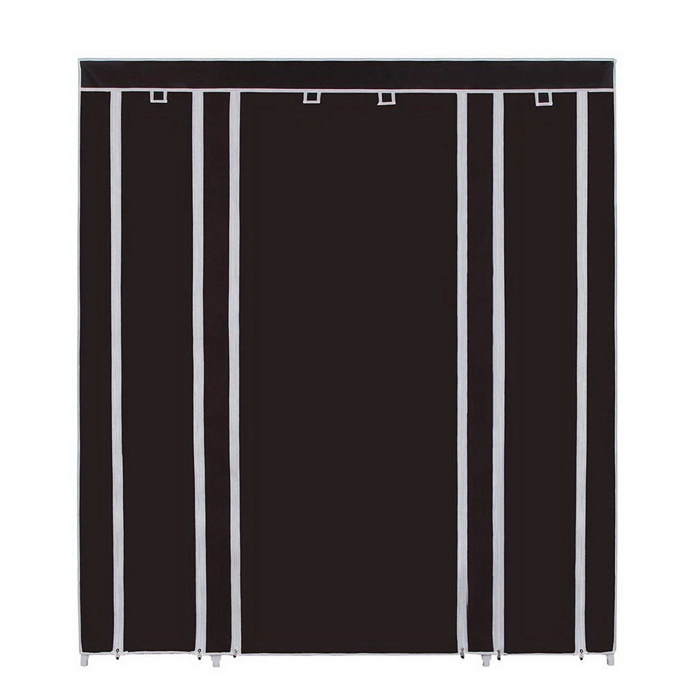 69" Portable Clothes Closet Wardrobe Storage Organizer with Non-Woven Fabric Quick and Easy to Assemble Extra Strong and Durable Dark Brown