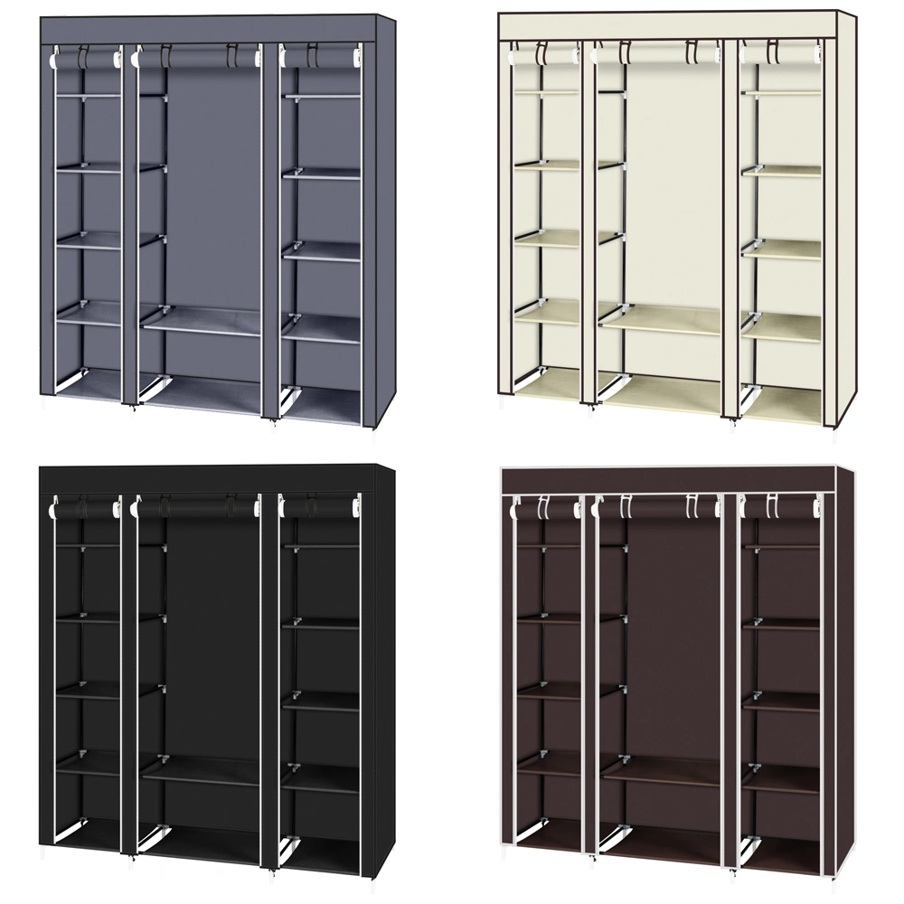 69" Portable Clothes Closet Wardrobe Storage Organizer with Non-Woven Fabric Quick and Easy to Assemble Extra Strong and Durable Dark Brown view 19