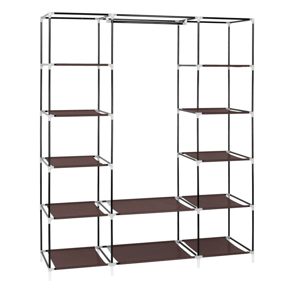 69" Portable Clothes Closet Wardrobe Storage Organizer with Non-Woven Fabric Quick and Easy to Assemble Extra Strong and Durable Dark Brown view 20