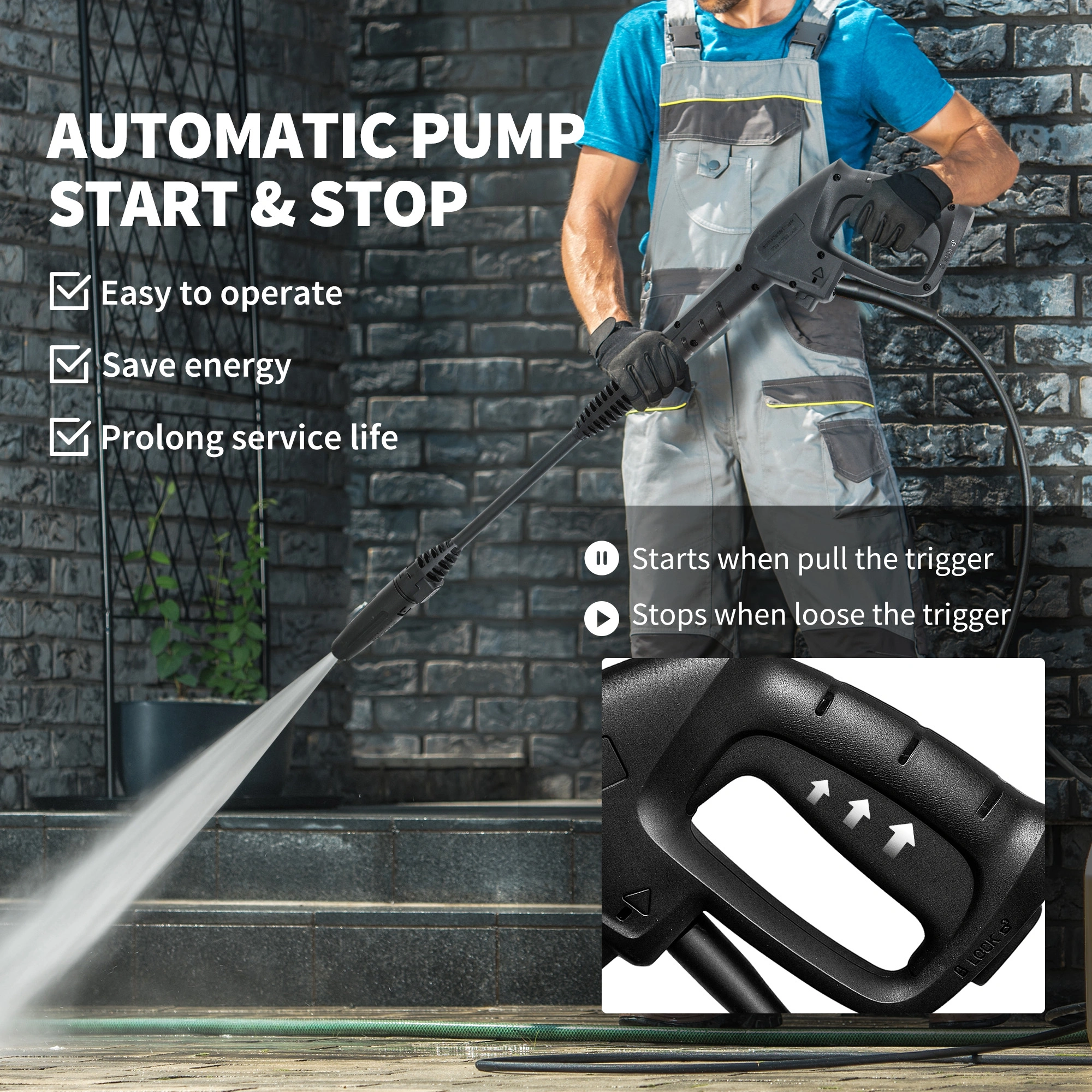2000 PSI High Pressure Washer 1.2 GPM Electric Power Cleaner with 25ft Hose Foamer Nozzle for Cars Driveways Deck Patio view 4