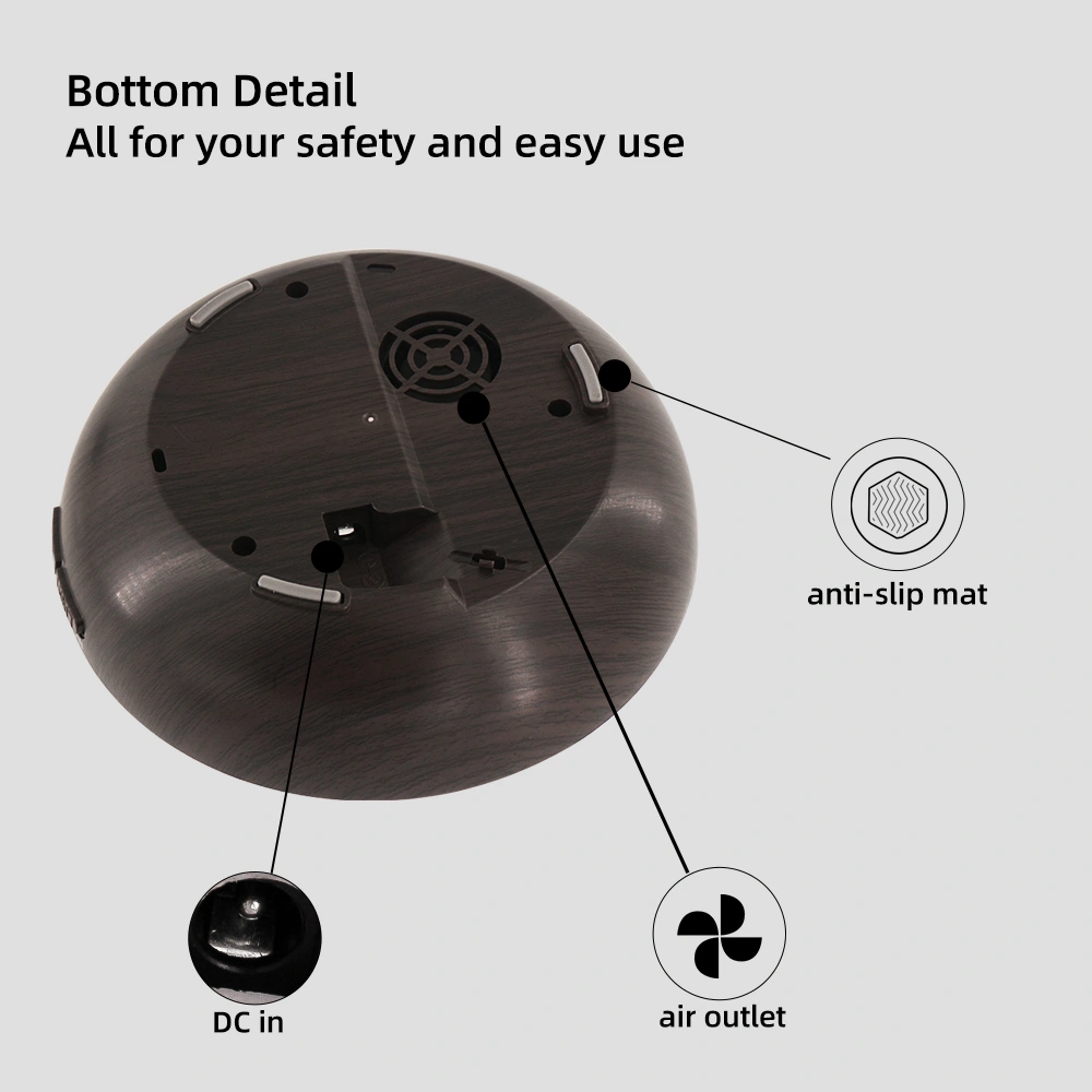 18.6oz Aromatherapy Essential Oil Diffuser Wood Grain Remote Control Ultrasonic Air Humidifier Cool 7 Color LED Light With 6 Oils view 8
